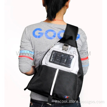 Lady's Backpack with Solar Panel to Charge Mobiles